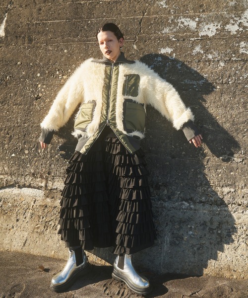 OMMO(オーエムエムオー)の「SHAGGY KNIT BZ(ブルゾン・レディース・オフホワイト/グレー・36/38)」の16枚目の写真