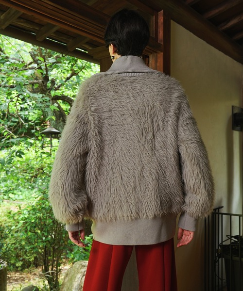 OMMO(オーエムエムオー)の「SHAGGY KNIT BZ(ブルゾン・レディース・オフホワイト/グレー・36/38)」の20枚目の写真