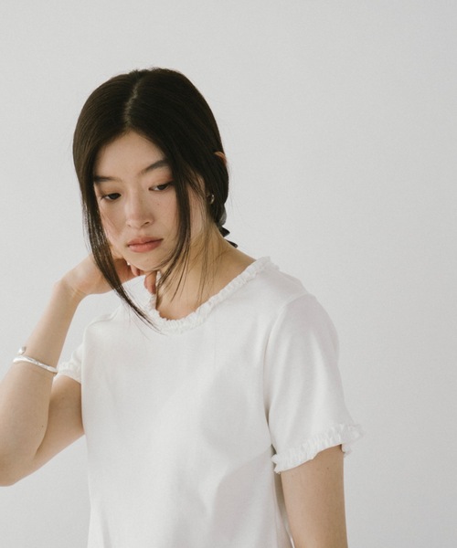 DRWCYS(ドロシーズ)の「フリルトリムTシャツ(Tシャツ/カットソー・レディース・ホワイト/ネイビー・FREE)」の20枚目の写真