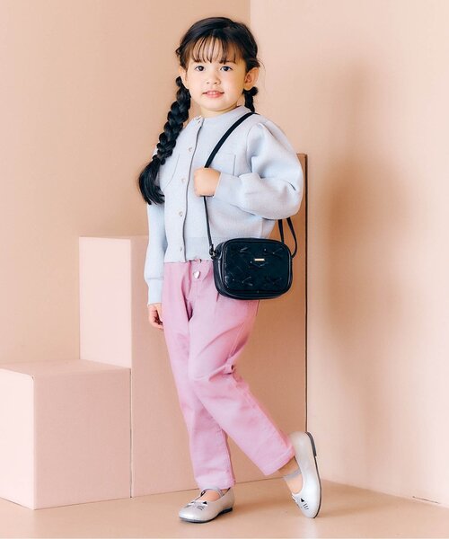 apres les cours（アプレレクール）の「キルティングリボンポシェット（ショルダーバッグ・キッズ・ブラック/アイボリー・FREE）」の3枚目の写真