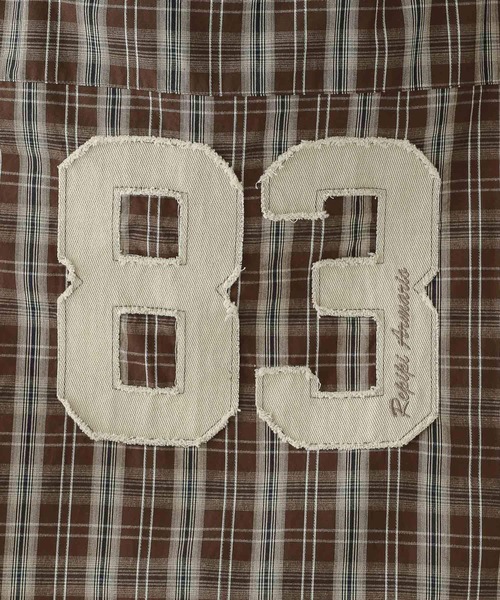 repipi armario(レピピ アルマリオ)の「BACKワッペンルーズチェックシャツ(シャツ/ブラウス・キッズ・ブラウン/ブラック・SMALL/MEDIUM/LARGE)」の8枚目の写真