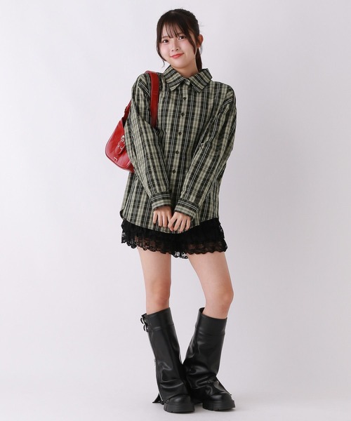 repipi armario(レピピ アルマリオ)の「BACKワッペンルーズチェックシャツ(シャツ/ブラウス・キッズ・ブラウン/ブラック・SMALL/MEDIUM/LARGE)」の14枚目の写真