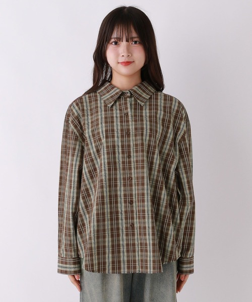 repipi armario(レピピ アルマリオ)の「BACKワッペンルーズチェックシャツ(シャツ/ブラウス・キッズ・ブラウン/ブラック・SMALL/MEDIUM/LARGE)」の9枚目の写真