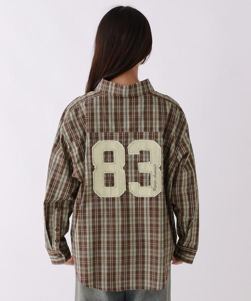repipi armario(レピピ アルマリオ)の「BACKワッペンルーズチェックシャツ(シャツ/ブラウス・キッズ・ブラウン/ブラック・SMALL/MEDIUM/LARGE)」の5枚目の写真