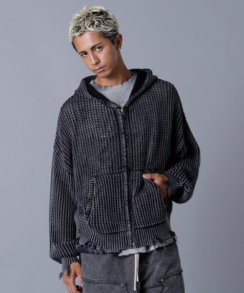 パーカー DankeSchon/ダンケシェーン/CHEMICAL MESHKNIT ZIPHOODIE レディース メンズ DankeSchon/ダンケシェーン/CHEMICAL MESH KNIT ZIP HOODIE