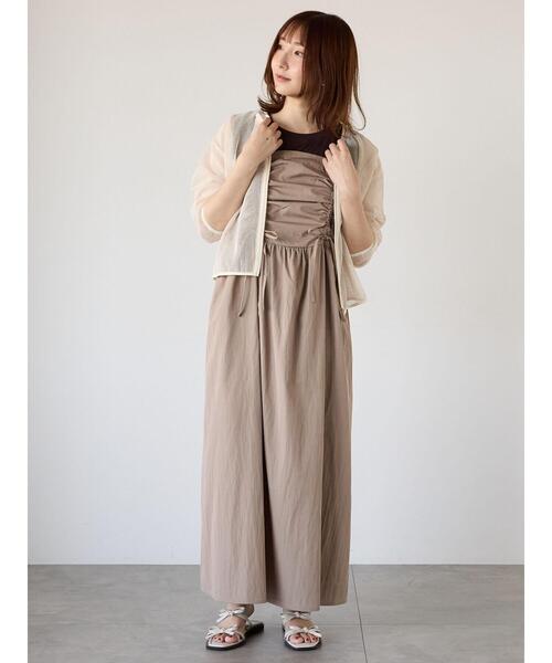 Te chichi TERRASSE（テチチテラス）の「ドロストキャミワンピース（ワンピース・レディース・モカ/カーキ/ブラック・F）」の3枚目の写真