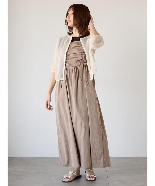 Te chichi TERRASSE（テチチテラス）の「ドロストキャミワンピース（ワンピース・レディース・モカ/カーキ/ブラック・F）」の8枚目の写真