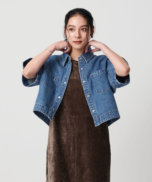 NEEDBY heritage（ニードバイヘリテージ）の「【別注】＜NEEDBY heritage＞ショートスリーブ シャツ（シャツ/ブラウス・レディース・コバルトブルー/ネイビー・FREE）」の3枚目の写真