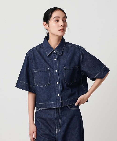 NEEDBY heritage（ニードバイヘリテージ）の「【別注】＜NEEDBY heritage＞ショートスリーブ シャツ（シャツ/ブラウス・レディース・コバルトブルー/ネイビー・FREE）」の7枚目の写真