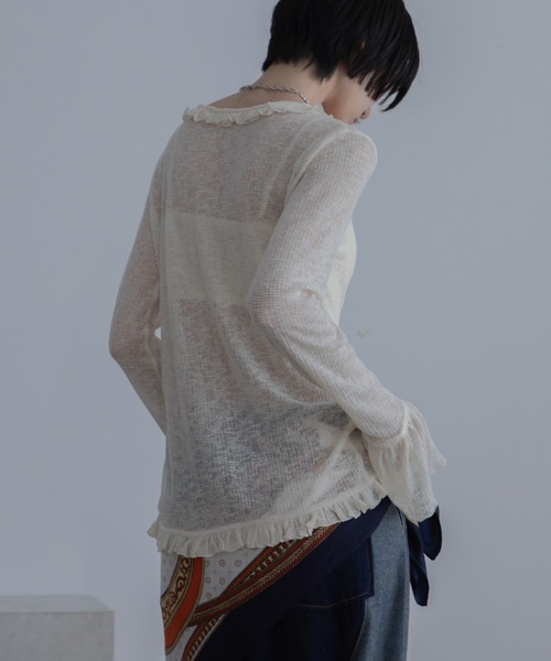 VACANCY(ヴァカンシー)の「ヴィンテージフリルシアーカーディンガン(カーディガン/ボレロ・レディース・ブラック/グレー/ホワイト・FREE)」の22枚目の写真