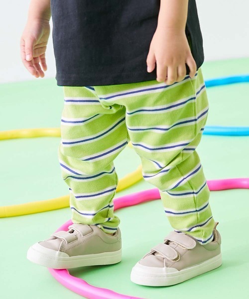 devirock（デビロック）の「【EN-JOY】どっちも前だから1人でお着替え カラフル 無地&総柄 リブパンツ（その他パンツ・キッズ・グリーン系2/ブルー系2/ブルー系1/ベージュ系2/ベージュ系1/グリーン系1/ベージュ系3/ベージュ系4/ピンク系1/パープル系1/パープル系2/ピンク系2/オレンジ系1/ブラック系1/グレー系2/グレー系3/グレー系1/ブルー系3/グリーン系3・80ｃｍ/90cm/110cm/100cm/120cm/130cm）」の11枚目の写真