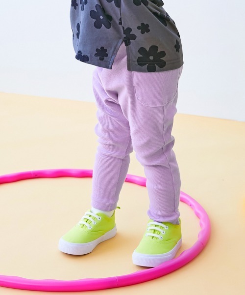 devirock（デビロック）の「【EN-JOY】どっちも前だから1人でお着替え カラフル 無地&総柄 リブパンツ（その他パンツ・キッズ・グリーン系2/ブルー系2/ブルー系1/ベージュ系2/ベージュ系1/グリーン系1/ベージュ系3/ベージュ系4/ピンク系1/パープル系1/パープル系2/ピンク系2/オレンジ系1/ブラック系1/グレー系2/グレー系3/グレー系1・80ｃｍ/90cm/110cm/100cm/120cm/130cm）」の13枚目の写真