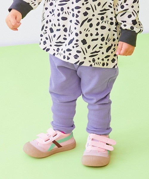 devirock（デビロック）の「【EN-JOY】どっちも前だから1人でお着替え カラフル 無地&総柄 リブパンツ（その他パンツ・キッズ・グリーン系2/ブルー系2/ブルー系1/ベージュ系2/ベージュ系1/グリーン系1/ベージュ系3/ベージュ系4/ピンク系1/パープル系1/パープル系2/ピンク系2/オレンジ系1/ブラック系1/グレー系2/グレー系3/グレー系1・80ｃｍ/90cm/110cm/100cm/120cm/130cm）」の14枚目の写真