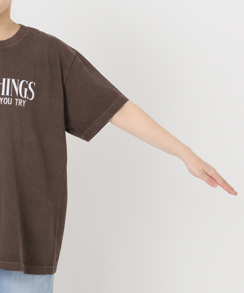 Spick & Span(スピックアンドスパン)の「GOOD ROCK SPEED / グッドロックスピード 別注lettered Tシャツ(Tシャツ/カットソー・レディース・ホワイト/ブラウン・FREE)」の16枚目の写真