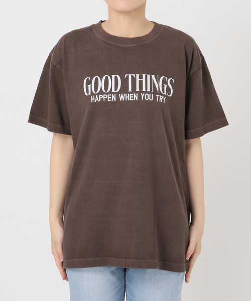 Spick & Span(スピックアンドスパン)の「GOOD ROCK SPEED / グッドロックスピード 別注lettered Tシャツ(Tシャツ/カットソー・レディース・ホワイト/ブラウン・FREE)」の22枚目の写真