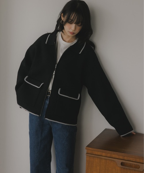 ⭐️試着のみ⭐️25SS LVプリーツカラー モノグラム リボン付 ニットトップ黒M MAISON SPECIAL（メゾンスペシャル）の「《ユニセックスアイテム