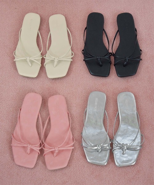 SEA DRESS（シードレス）の「クロスデザイントングサンダル（サンダル・レディース・ピンク/シルバー/アイボリー/ブラック・LL/L/M/S）」の5枚目の写真