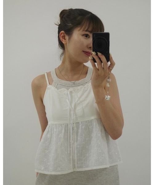 JUMELLE（ジュメロ）の「ドッキングカットビスチェ（キャミソール・レディース・ホワイト・FREE）」の6枚目の写真