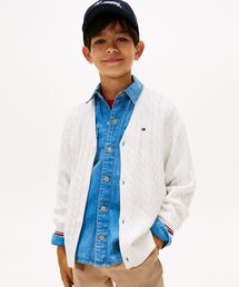 TOMMY HILFIGER（トミーヒルフィガー）の「BOYS ケーブル編みVネックカーディガン（ニット/セーター・キッズ）」