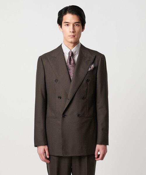 定価 約7万円 District ユナイテッドアローズ トロピカルウール スーツ ウール モヘヤ トロピカル ダブル 6ボタン スーツ MC‐MODEL（スーツ