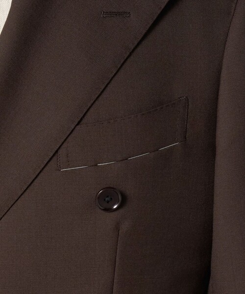 UNITED ARROWS（ユナイテッドアローズ）の「ウール モヘヤ トロピカル ダブル 6ボタン スーツ MC‐MODEL（スーツセット・メンズ・ダークブラウン・48/46/44/50）」の18枚目の写真