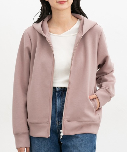 Honeys(ハニーズ)の「ダブルジップパーカー(パーカー・レディース・ヘザーチャコール/グレイッシュベージュ/ブラック/ネイビー/モカ/ピンク・L/LL/M)」の6枚目の写真