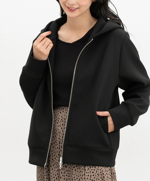 Honeys(ハニーズ)の「ダブルジップパーカー(パーカー・レディース・ヘザーチャコール/グレイッシュベージュ/ブラック/ネイビー/モカ/ピンク・L/LL/M)」の13枚目の写真