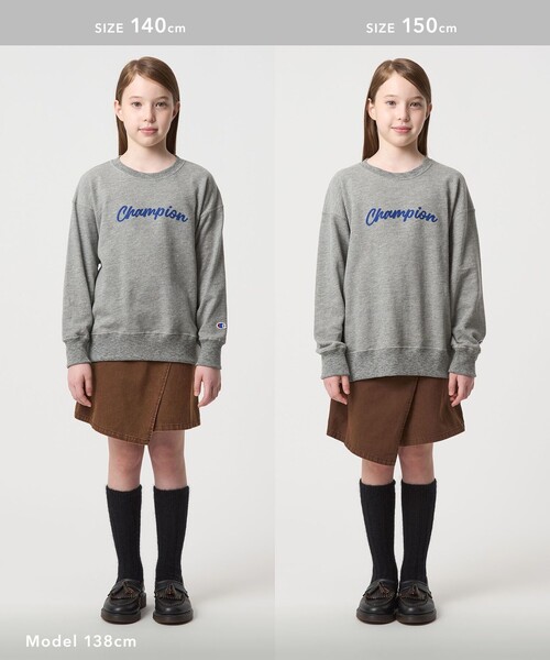 Champion（チャンピオン）の「＜Champion＞クルーネック スウェット / トレーナー / キッズ  140cm-160cm（スウェット・キッズ・ライトグレー/オリーブ・140cm/160cm/150cm）」の16枚目の写真