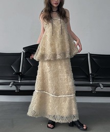 WILLFULLY(EBt[)tulle circle motif  flare SK(XJ[g)