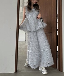 WILLFULLY（ウィルフリー）の「tulle circle motif  flare SK（スカート）」
