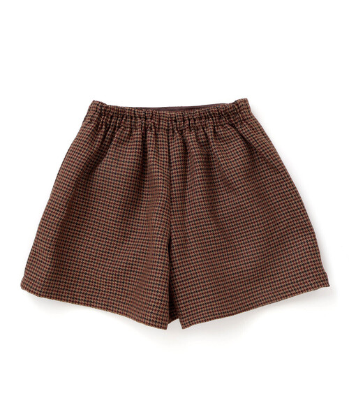 Tartine et Chocolat(タルティーヌエショコラ)の「千鳥チェック柄ラップ風スカパン(100~140cm)(スカート・キッズ・ブラウン系その他/ホワイト系その他2・140cm/130cm/120cm)」の4枚目の写真