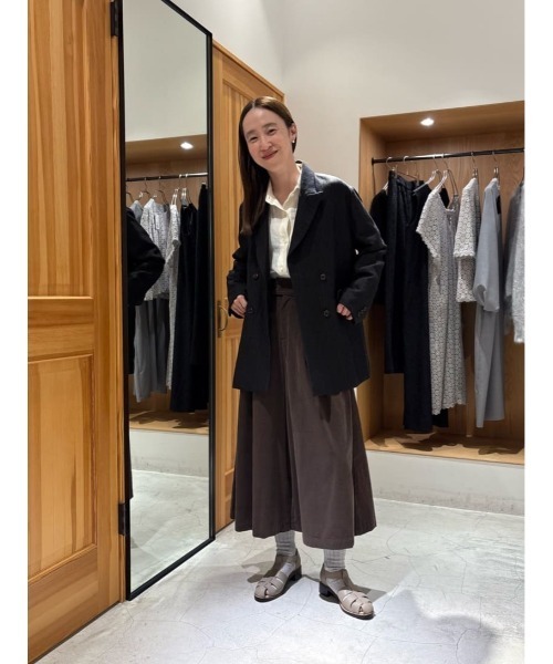 セール】ウールリネンヘリンボーンダブルブレストジャケット