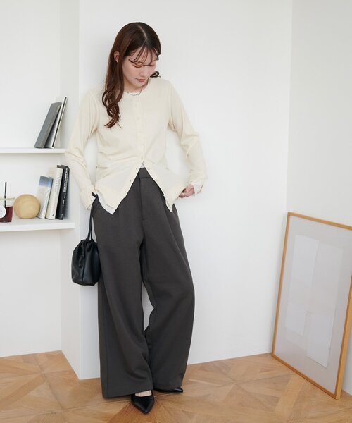 DISCOAT(ディスコート)の「【新色追加!】キレイメスウェットライクパンツ(その他パンツ・レディース・チャコールグレー/ライトベージュ/アイボリー/ブラック/ダークブラウン/ライトグレー/ダークグレー・MEDIUM/LARGE/ML/SMALL/TM/PS)」の19枚目の写真