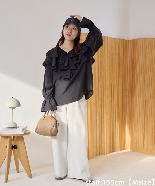 DISCOAT(ディスコート)の「【新色追加!】キレイメスウェットライクパンツ(その他パンツ・レディース・チャコールグレー/ライトベージュ/アイボリー/ブラック/ダークブラウン/ライトグレー/ダークグレー・MEDIUM/LARGE/ML/SMALL/TM/PS)」の14枚目の写真