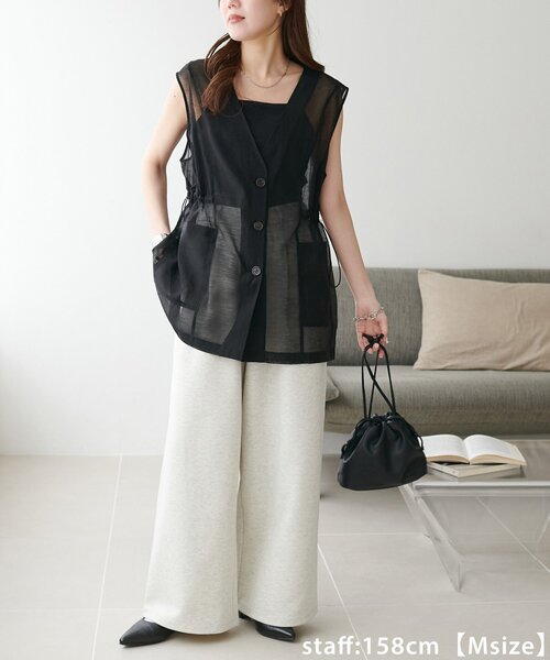 DISCOAT(ディスコート)の「【新色追加!】キレイメスウェットライクパンツ(その他パンツ・レディース・チャコールグレー/ライトベージュ/アイボリー/ブラック/ダークブラウン/ライトグレー/ダークグレー・MEDIUM/LARGE/ML/SMALL/TM/PS)」の9枚目の写真