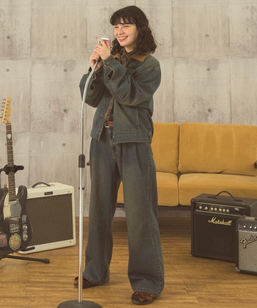 Zooodle(ズードル)の「tuck wide denim pants - タックワイドデニムパンツ -(デニムパンツ・メンズ・ブルー/ブラック・MEDIUM/LARGE)」の21枚目の写真