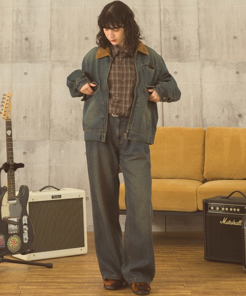 Zooodle(ズードル)の「tuck wide denim pants - タックワイドデニムパンツ -(デニムパンツ・メンズ・ブルー/ブラック・MEDIUM/LARGE)」の17枚目の写真