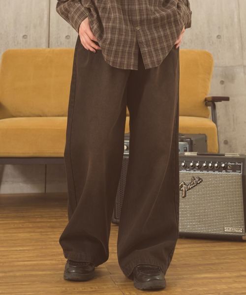 Zooodle(ズードル)の「tuck wide denim pants - タックワイドデニムパンツ -(デニムパンツ・メンズ・ブルー/ブラック・MEDIUM/LARGE)」の3枚目の写真