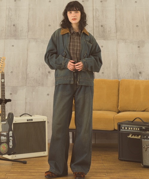 Zooodle(ズードル)の「tuck wide denim pants - タックワイドデニムパンツ -(デニムパンツ・メンズ・ブルー/ブラック・MEDIUM/LARGE)」の18枚目の写真