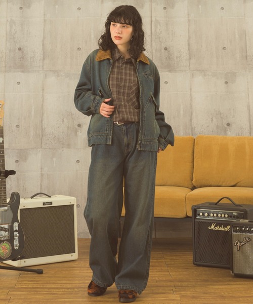 Zooodle(ズードル)の「tuck wide denim pants - タックワイドデニムパンツ -(デニムパンツ・メンズ・ブルー/ブラック・MEDIUM/LARGE)」の19枚目の写真