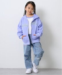 X-girl Stages | 【TBSドラマ フェイクマミー 着用アイテム】MIXロゴデニムカーブパンツ(デニムパンツ)