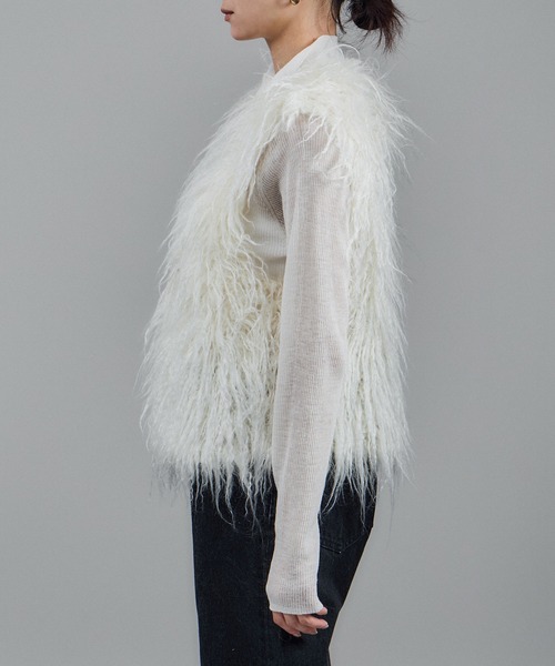 セール】モヘヤロングシャギーハンドニットベスト（ベスト）｜SALON