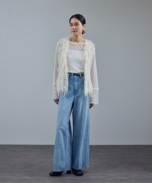 SALON adam et rope'(サロン アダム エ ロペ)の「モヘヤロングシャギーハンドニットベスト(ベスト・レディース・オフホワイト・FREE)」の20枚目の写真