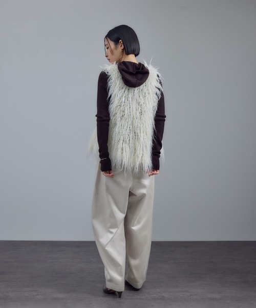 セール】モヘヤロングシャギーハンドニットベスト（ベスト）｜SALON