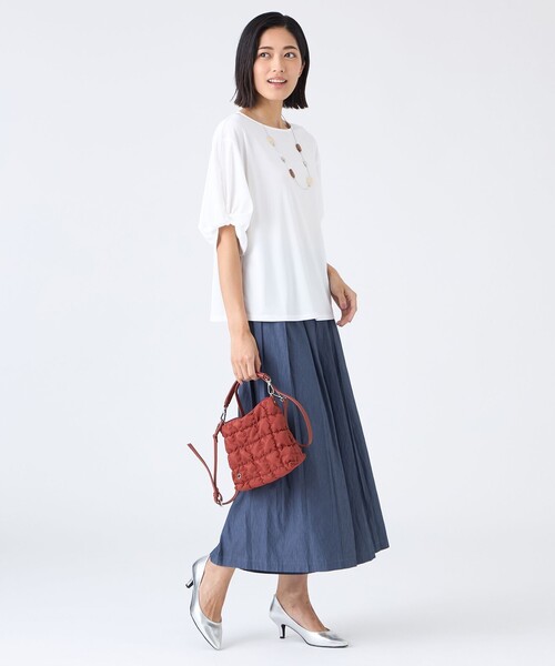 TRANS WORK(トランスワーク)の「パディングバッグ2WAYミニショルダー(ショルダーバッグ・レディース・ネイビー/オレンジ/ブラウン/グリーン・FREE)」の12枚目の写真