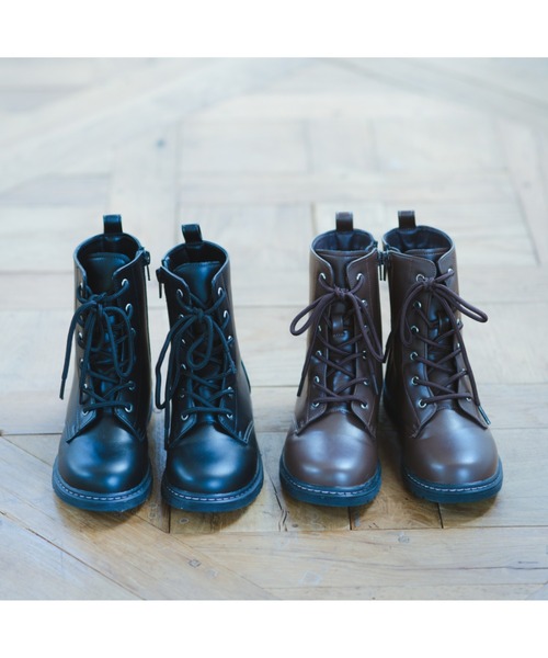 BRANSHES（ブランシェス）の「レースアップブーツ（ブーツ・キッズ・ブラック/ブラウン・16.0cm/17.0cm/18.0cm/19.0cm/20.0cm/21.0cm）」の15枚目の写真