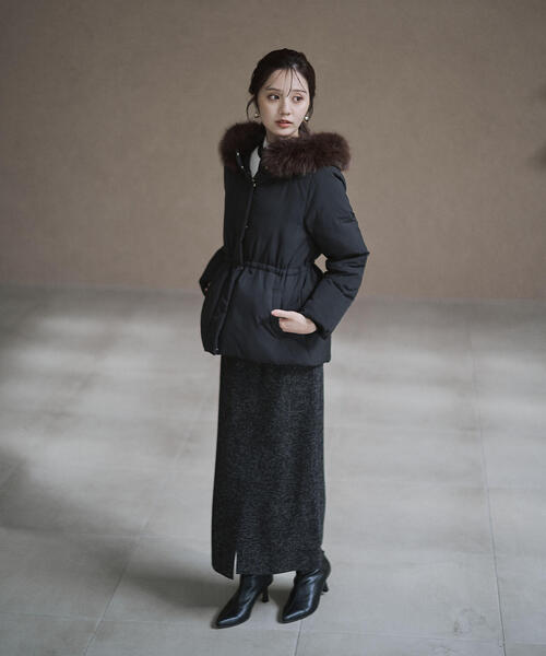 PROPORTION BODY DRESSING（プロポーションボディドレッシング）の「ウエストマークショートダウン / 1215255100（ダウンジャケット/コート・レディース・ブラック/ホワイト系その他/ベージュ・SMALL/MEDIUM）」の7枚目の写真
