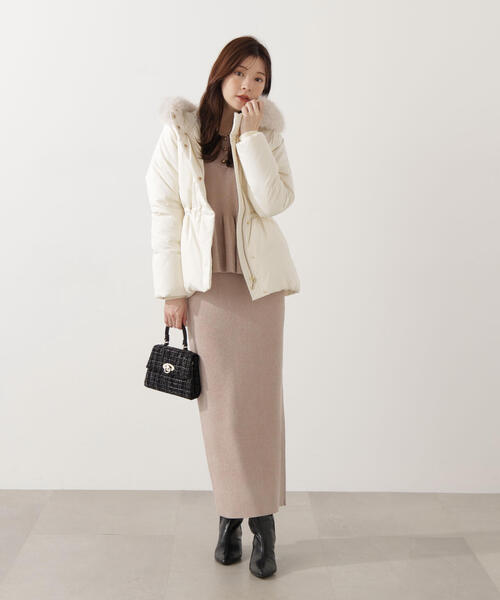 PROPORTION BODY DRESSING（プロポーションボディドレッシング）の「ウエストマークショートダウン / 1215255100（ダウンジャケット/コート・レディース・ブラック/ホワイト系その他/ベージュ・SMALL/MEDIUM）」の20枚目の写真