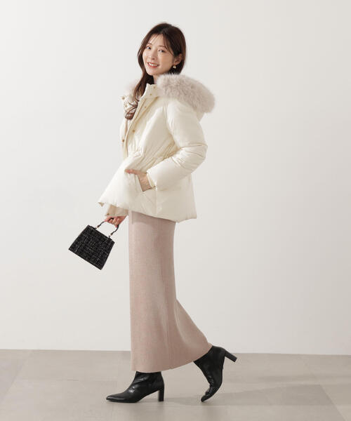 PROPORTION BODY DRESSING（プロポーションボディドレッシング）の「ウエストマークショートダウン / 1215255100（ダウンジャケット/コート・レディース・ブラック/ホワイト系その他/ベージュ・SMALL/MEDIUM）」の21枚目の写真