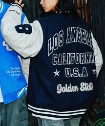 DEAR LAUREL（ディアローレル）の「【ムラサキスポーツ限定】DEAR LAUREL ディアローレル × Pla-Jac プラジャック スタジャン スタジアム ジャケット LA VARSITY JACKET D25F-0101（スタジャン）」